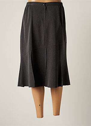 Jupe mi-longue coupe droite évasée sur le bas gris ELISABETH. B femme