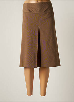 Jupe mi-longue coupe évasée marron LEWINGER femme