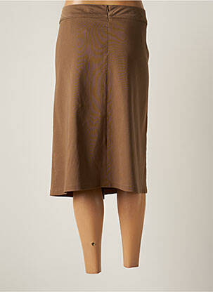 Jupe mi-longue coupe évasée marron LEWINGER femme