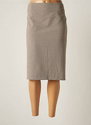 Jupe mi-longue coupe droite marron ANNE KELLY femme