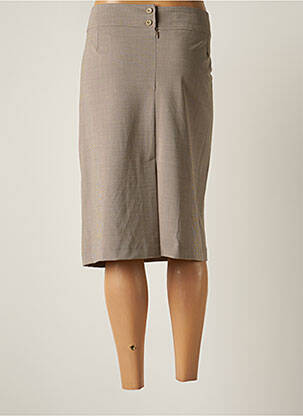 Jupe mi-longue coupe droite marron ANNE KELLY femme