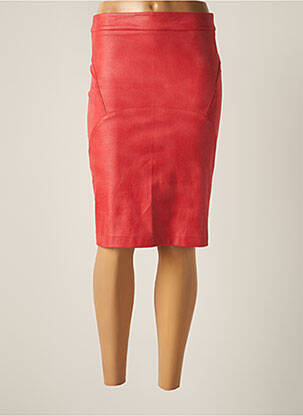 Jupe mi-longue taille à pinces rouge MISS TIC femme