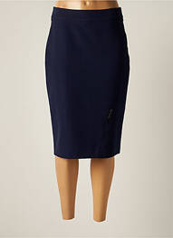 Jupe mi-longue taille à pinces bleu GUY DUBOUIS femme