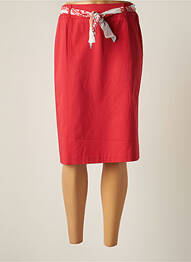 Jupe mi-longue taille à pinces rouge INITIATIVE femme