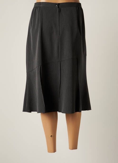 Jupe mi-longue taille haute gris ELISABETH. B femme