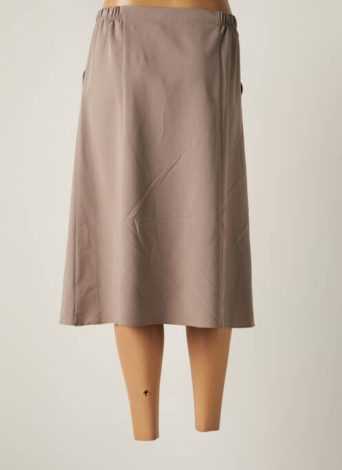 Jupe mi-longue marron VALMODE pour femme