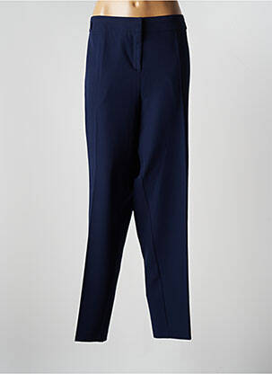 Pantalon droit tissage crêpe taille normale bleu FRANCE RIVOIRE femme