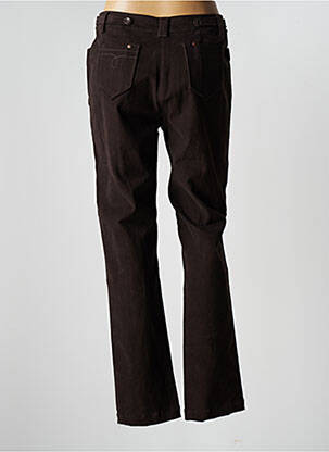 Pantalon droit stretch taille haute marron PERSPECTIVES femme