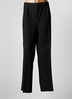 Pantalon large fermeture zippée sous rabat boutonné taille haute vert JEAN DELFIN femme