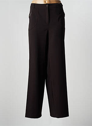 Pantalon large fermeture zippée sous rabat boutonné taille normale marron ATLANTA femme