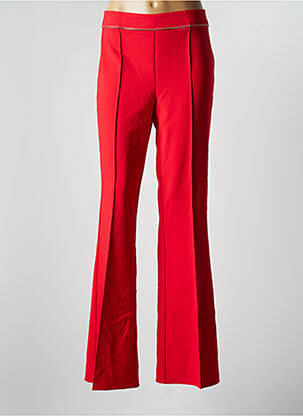 Pantalon flare stretch taille haute rouge RINASCIMENTO femme