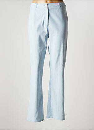 Pantalon large fermeture zippée sous rabat boutonné taille haute bleu CONCEPT K femme