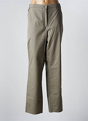 Pantalon droit stretch taille haute vert PIONIER femme
