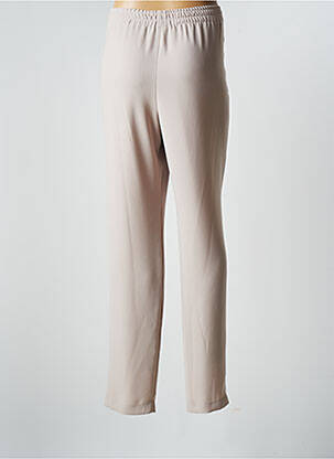 Pantalon droit tissage crêpe taille haute beige ANNE KELLY femme