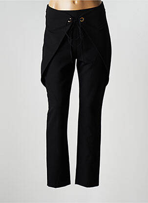 Pantalon droit tissage crêpe taille haute noir RINASCIMENTO femme