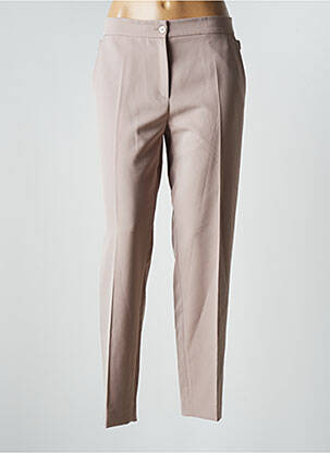 Pantalon droit tissage crêpe taille haute beige MANIGANCE femme