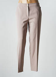 Pantalon droit tissage crêpe taille haute beige MANIGANCE femme