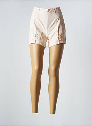 Short coupe droite taille haute rose LUCCHINI femme