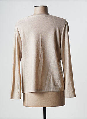 Gilet manches longues maille ajourée beige TELMAIL femme