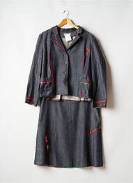 Ensemble jupe fermeture boutonnée sur le devant gris LYSA KARA femme