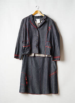 Ensemble jupe fermeture boutonnée sur le devant gris LYSA KARA femme