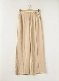 Pantalon chino tissage popeline taille normale beige SMF femme