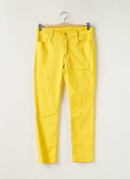 Pantalon 7/8 stretch taille normale jaune KY CREATION femme