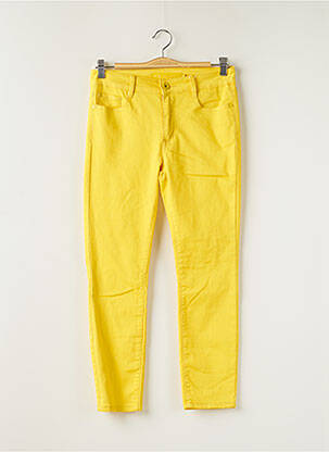 Pantalon 7/8 stretch taille normale jaune KY CREATION femme