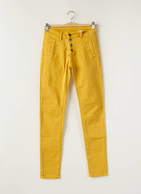 Pantalon slim jaune MELLY & CO pour femme