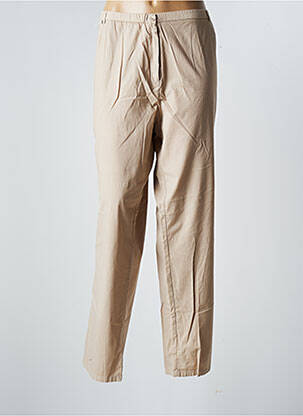 Pantalon droit tissage popeline taille normale beige GUY DUBOUIS femme