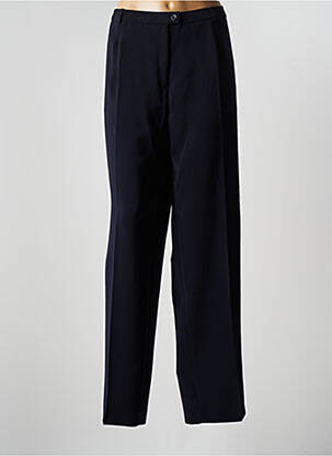 Pantalon droit fermeture zippée sous rabat boutonné taille normale bleu ANNE KELLY femme