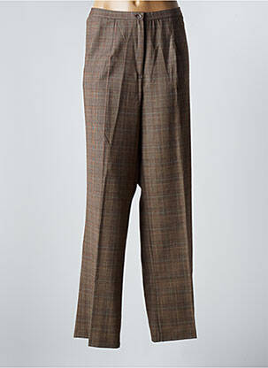 Pantalon chino fermeture zippée sous rabat boutonné taille normale marron FRANCOISE F femme