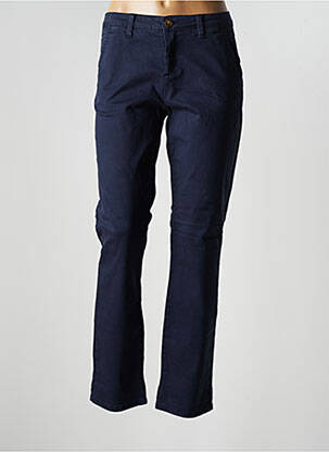 Pantalon chino fermeture zippée sous rabat boutonné taille normale bleu R.DISPLAY femme