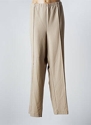 Pantalon droit tissage popeline taille normale beige JEAN GABRIEL femme
