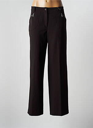 Pantalon droit fermeture zippée sous rabat boutonné taille normale marron ATLANTA femme