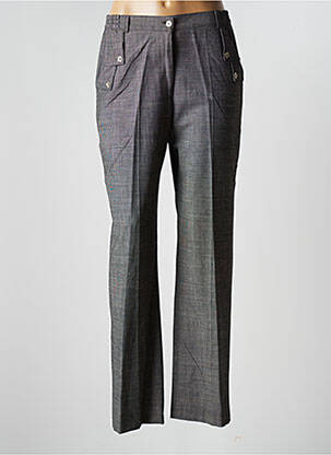 Pantalon droit fermeture zippée sous rabat boutonné taille normale gris ELISABETH. B femme