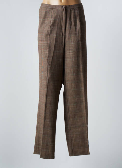 Pantalon chino fermeture zippée sous rabat boutonné taille normale marron FRANCOISE F femme