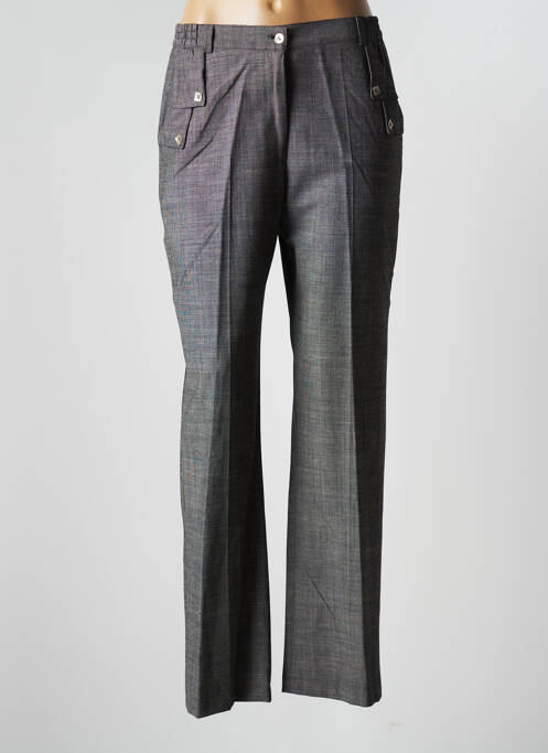 Pantalon droit fermeture zippée sous rabat boutonné taille normale gris ELISABETH. B femme