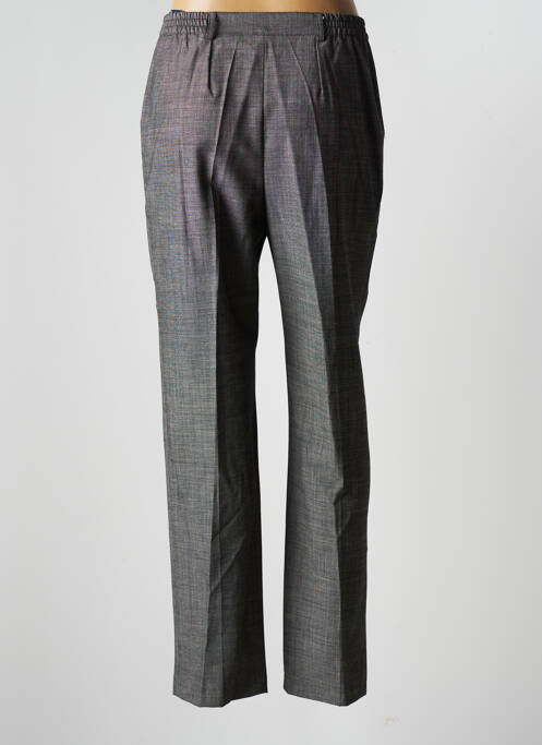 Pantalon droit fermeture zippée sous rabat boutonné taille normale gris ELISABETH. B femme