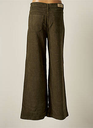 Pantalon large poches taille haute vert SMF femme