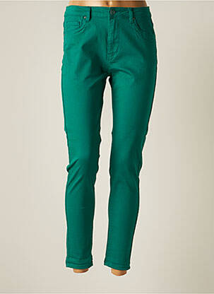 Pantalon slim stretch taille normale vert NINA CARTER femme