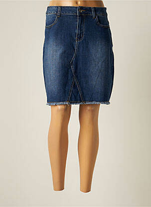 Jupe mi-longue stretch bleu DENIMART femme