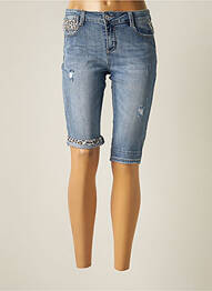 Bermuda slim taille normale bleu DENIMART femme