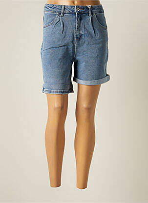 Short fermeture zippée sous rabat boutonné taille haute bleu MONDAY PREMIUM femme