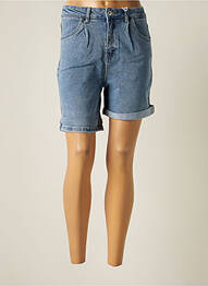 Short fermeture zippée sous rabat boutonné taille haute bleu MONDAY PREMIUM femme