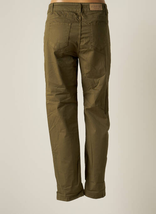 Pantalon slim stretch taille normale vert KITANA femme