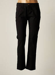 Pantalon chino fermeture zippée sous rabat boutonné taille normale noir R.DISPLAY femme