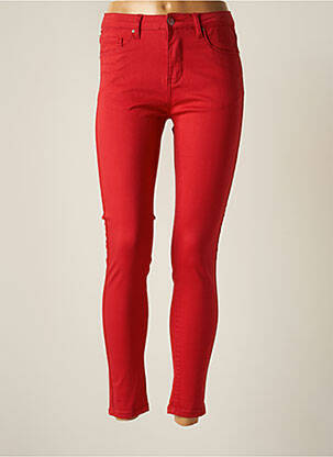Pantalon slim stretch taille normale rouge NINA CARTER femme