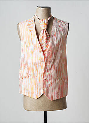 Gilet sans manche empiècements orange GUY LAURENT homme