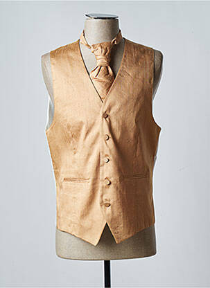 Gilet sans manche tissage satiné marron CAMILLIANO homme